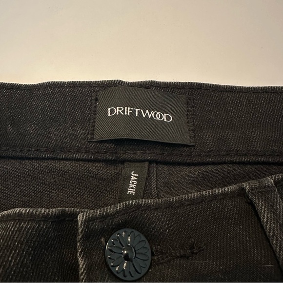 Driftwood Jackie Black Pearl Studded Raw Hem Jeans - Size 29 - Picture 4 of 14